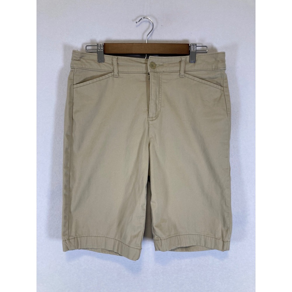 Classic Preppy St. Johns Bay Womens 10 Tan‎ Bermuda Stretch Chino Shorts